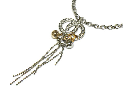 Designer style necklace with multi bells and drop chain