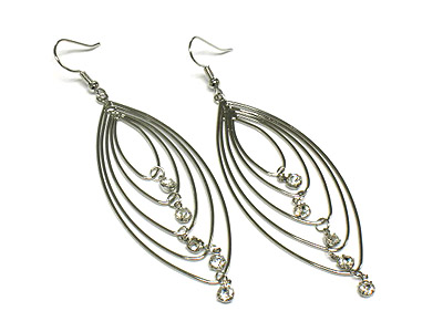 Multi wire with dangling crystal earring