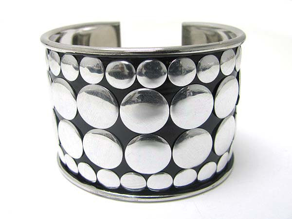 Round metal stud metal cuff bangle