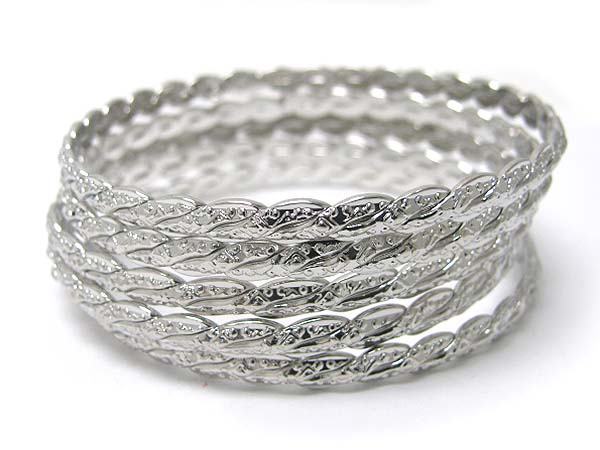 5 row metal bangle set