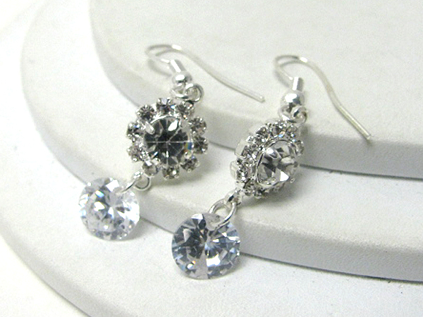 Small crystal deco and drop earring