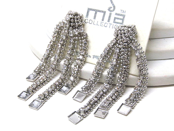 Multi metal small balls and multi crystal drop fashion dangle earring