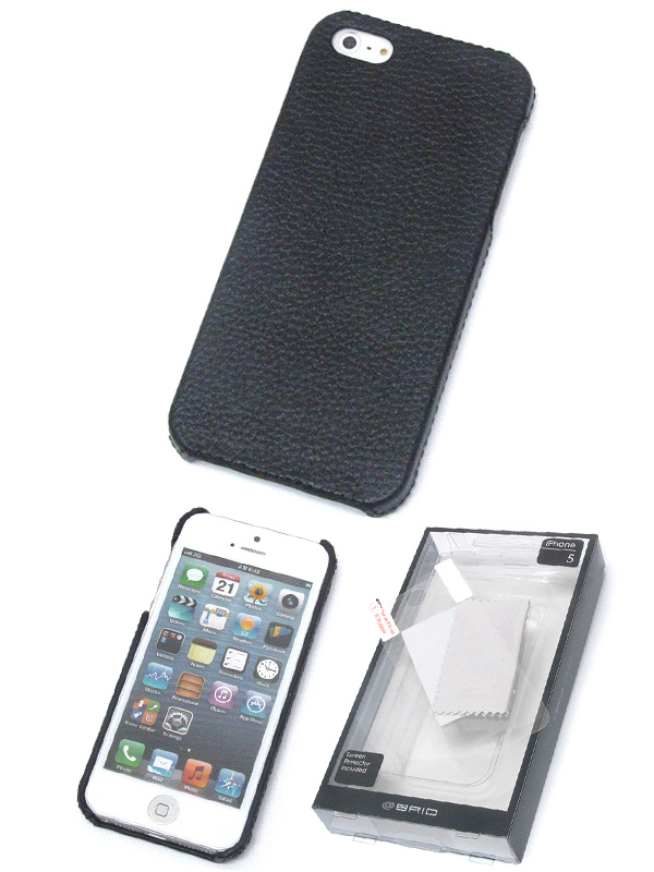 Leather out and poly inner two layer phone case and quality screen protector and retail display box set