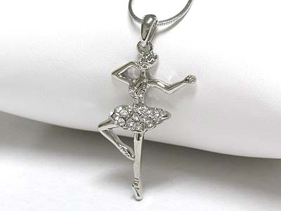 Crystal ballerina pendant necklace