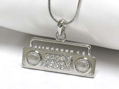 Crystal jukebox pendant necklace