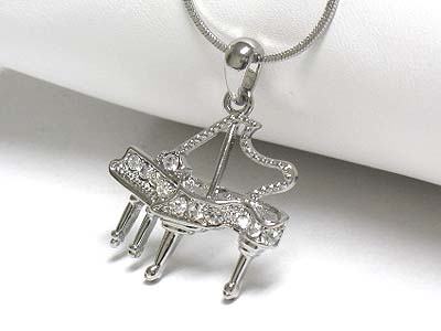 Crystal piano pendant necklace