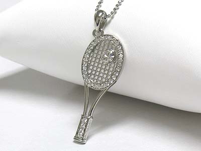 Crystal tennis pendant necklace