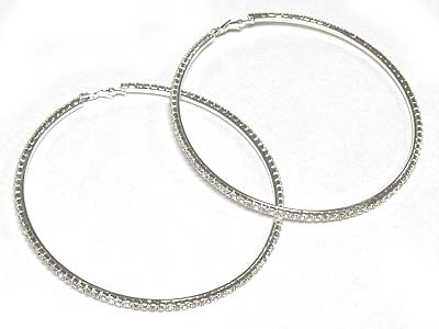 Extra large rhinestone hoop earring - hoops