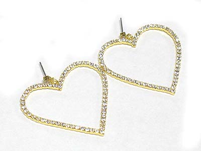 Rhinestone heart earring