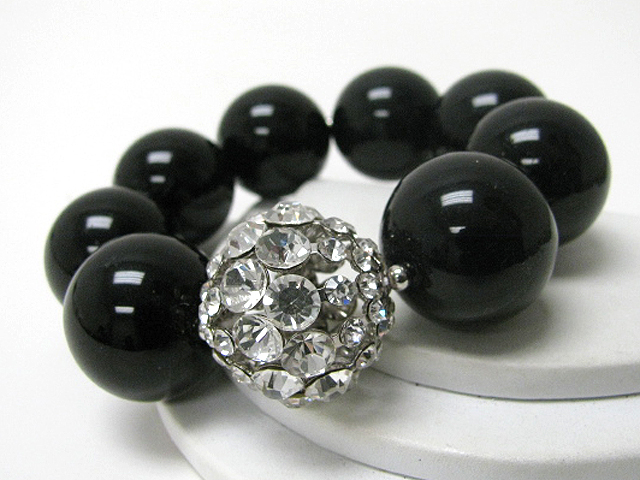 Crystal ball and large acryl ball stretch ring