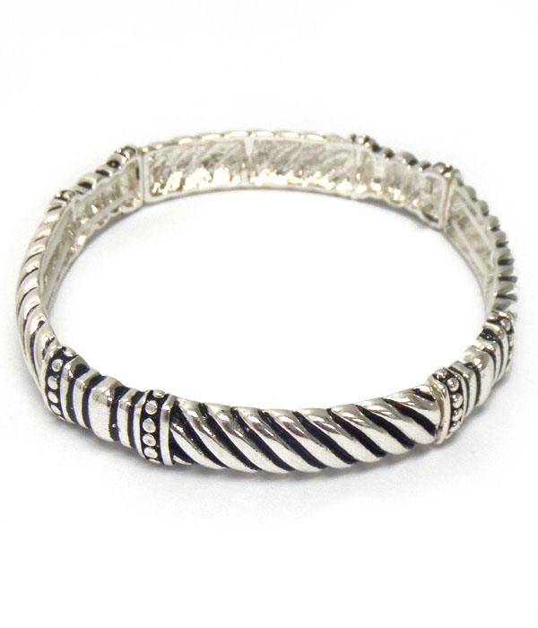 Metal rope pattern stretch bracelet