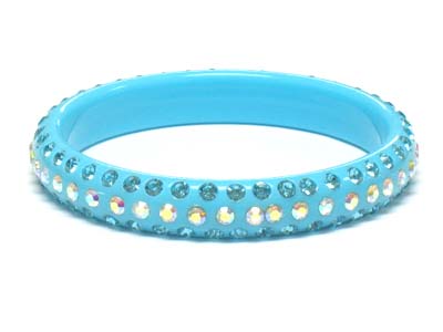 Crystal stud acryl bangle bracelet