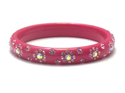 Crystal deco acryl bangle bracelet