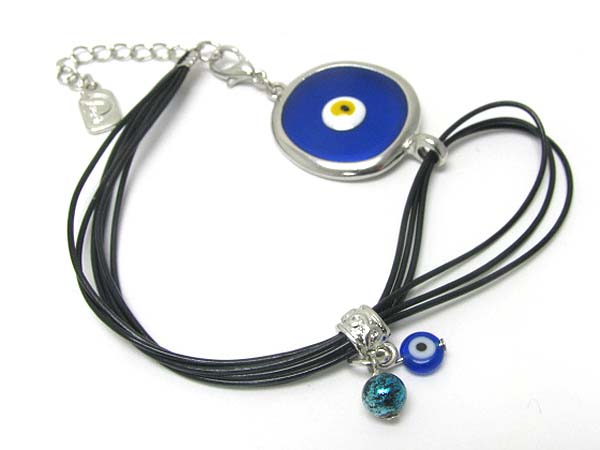 Evil eye cord link bracelet