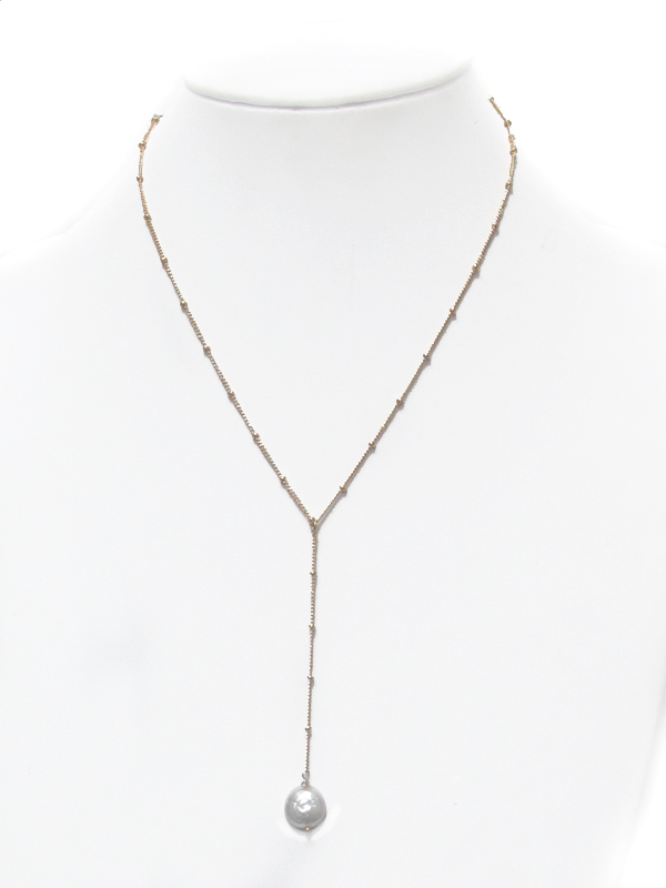 Pearl drop y shape necklace