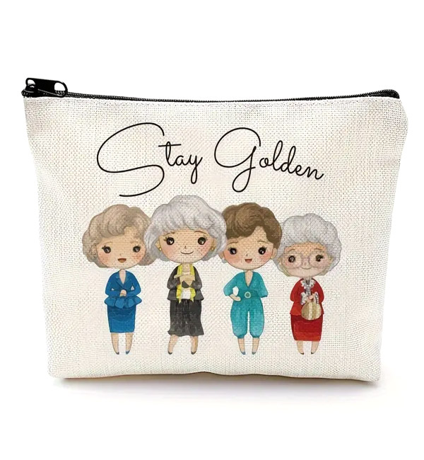 Stay golden pouch with cute elderly women
