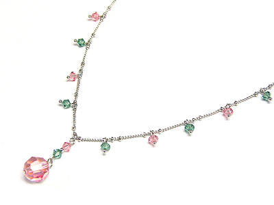 Genuine austrian crystal multi beads drop necklace