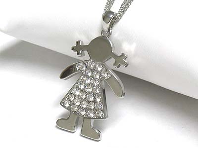 Crystal girl peandant necklace