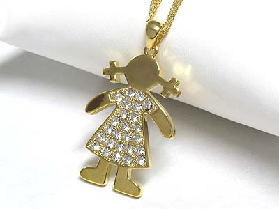 Crystal girl peandant necklace