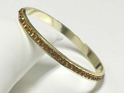 Crystal single line metal bangle