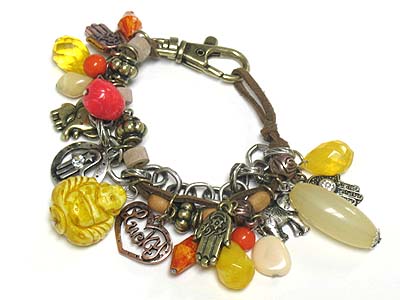 Buddhism theme charm dangle bracelet