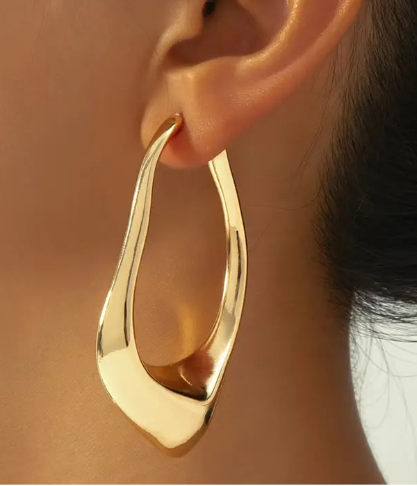 U shape metal hoop earring