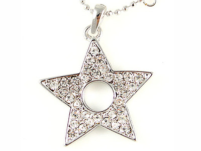 Made in korea whitegold plating crystal star necklace