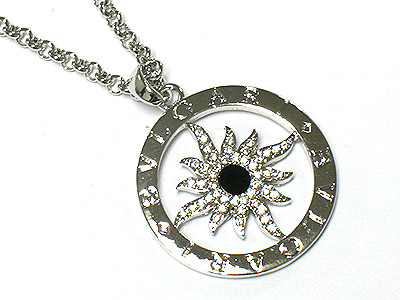 Made in korea whitegold plating designer inspired large round necklace