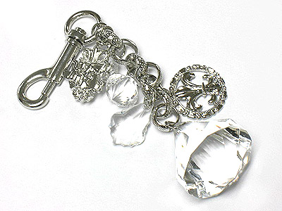 Rock crystal style key holder or bag charm