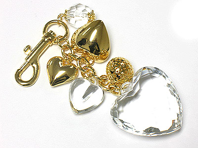 Rock crystal style key holder or bag charm