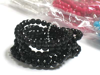 Dozen pack -multi opaque bead line stretch bracelet mens jewelry