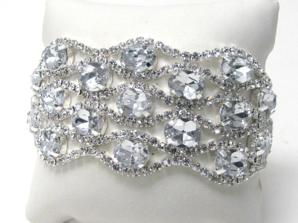 Rhinestone and crystal mix bracelet