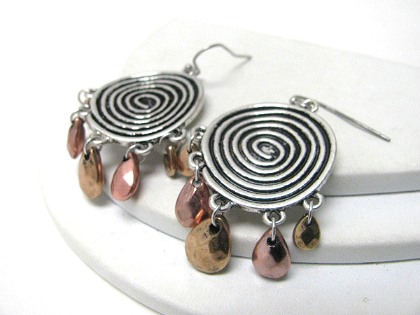 Textured metal disk earring