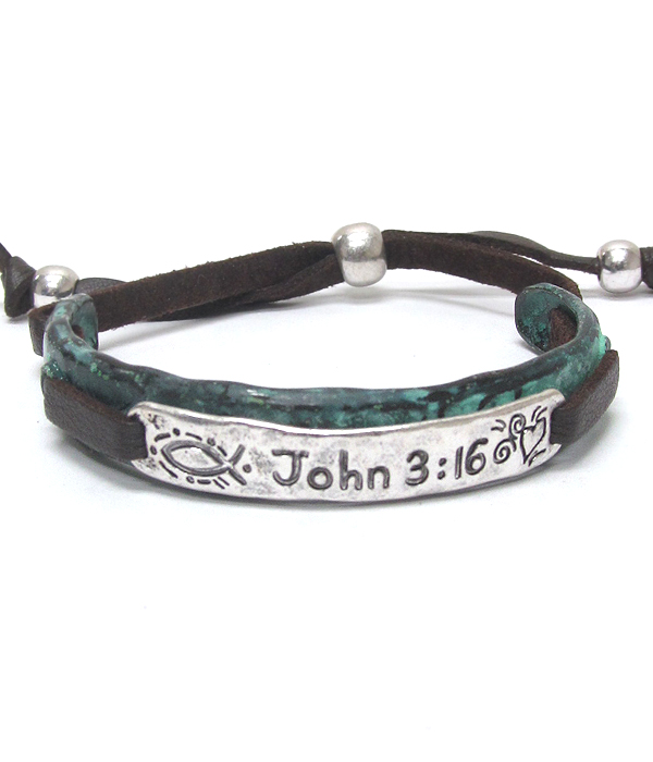 Religious inspiration pull tie bracelet