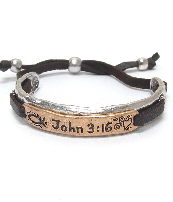 Religious inspiration pull tie bracelet