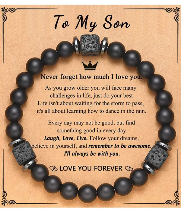 Lava stone inspiration stretch bracelet - to my son