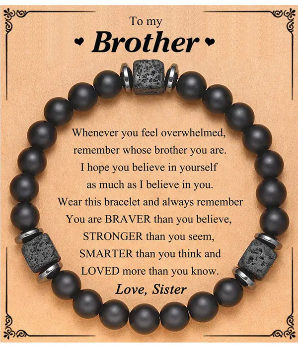 Lava stone inspiration stretch bracelet - brother