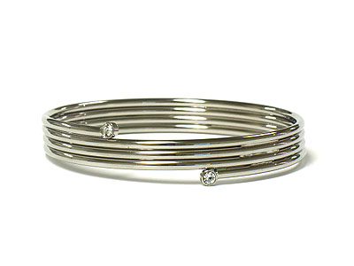 Crystal tip of the coiled string bangle bracelet