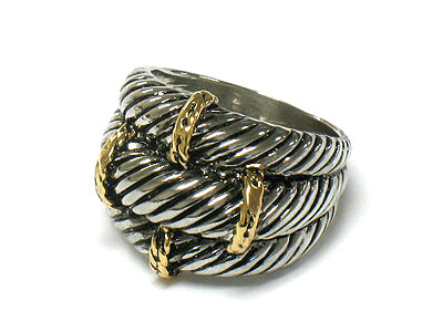 Designer style two tone ring