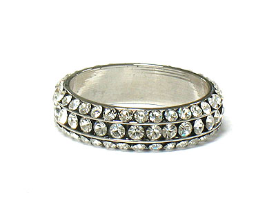 Three line crystal fashion ring