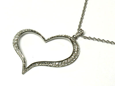 Designer style crystal heart necklace