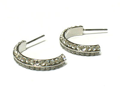 Crystal stud arc shape earring