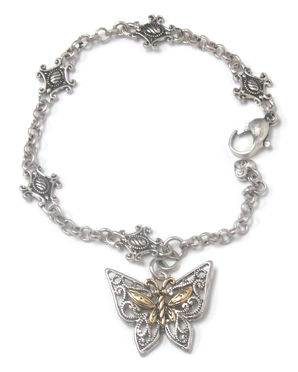 Tailored butterfly charm bracelet