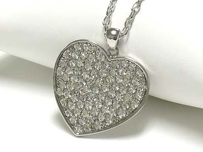 Crystal large heart pendant neckalce