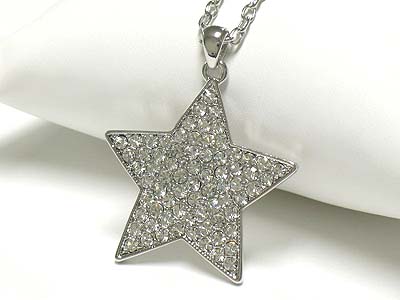 Crystal large star pendant neckalce