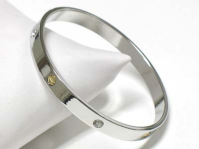 Two tone metal nail stud bangle