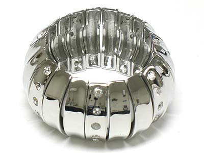 Crystal stud glamorous metal stretch bracelet