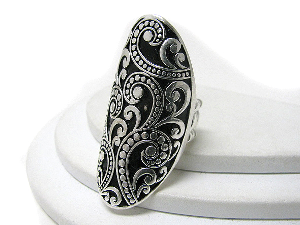 Glam punk rock metal art on large stretch ring