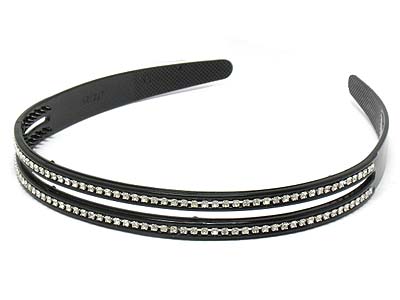 Double crystal line plastic headband