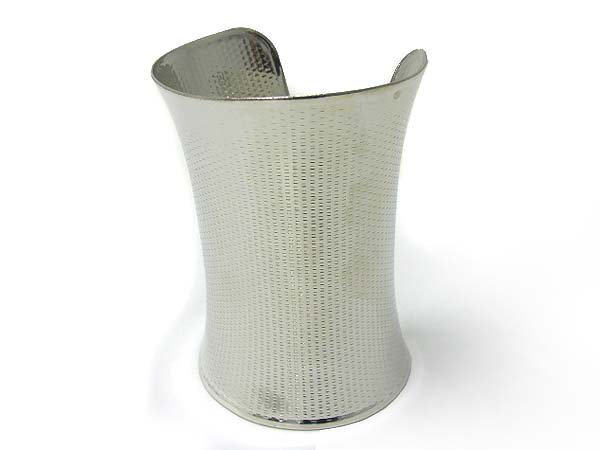 Textured metal tall metal cuff bangle